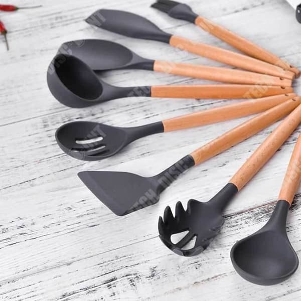 TD® redskapssats, 9-11 delar köksredskapssats köksredskapssats redskap - mörkgrå typ-9st