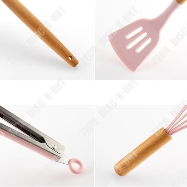 TD® trähandtag silikon köksredskap Hushållskök Nonstick stekpanna hög temperatur silikon spade