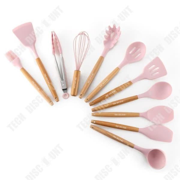 TD® trähandtag silikon köksredskap Hushållskök Nonstick stekpanna hög temperatur silikon spade