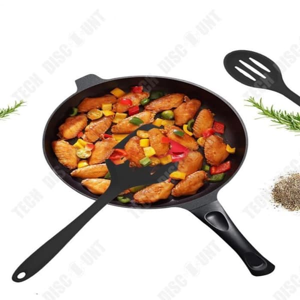 TD® Bestick Set, Svart Silikon köksredskap Set, Nonstick köksredskap, Spatel - 11ST Typ Se