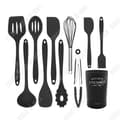 Miniatyrbild 1 av 4: TD® Bestick Set, Svart Silikon köksredskap Set, Nonstick köksredskap, Spatel - 11ST Typ Se