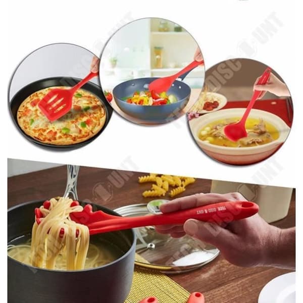 TD® köksredskap röd silikonbakelse barngrillset giftfri hemtång visp borste spatel slev 10
