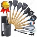Miniatyrbild 2 av 2: TD® Köksredskap, Köksredskap i silikon Trä Köksredskap med non-stick set, Silikon av livsmedelskvalitet