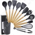 Miniatyrbild 1 av 2: TD® Köksredskap, Köksredskap i silikon Trä Köksredskap med non-stick set, Silikon av livsmedelskvalitet