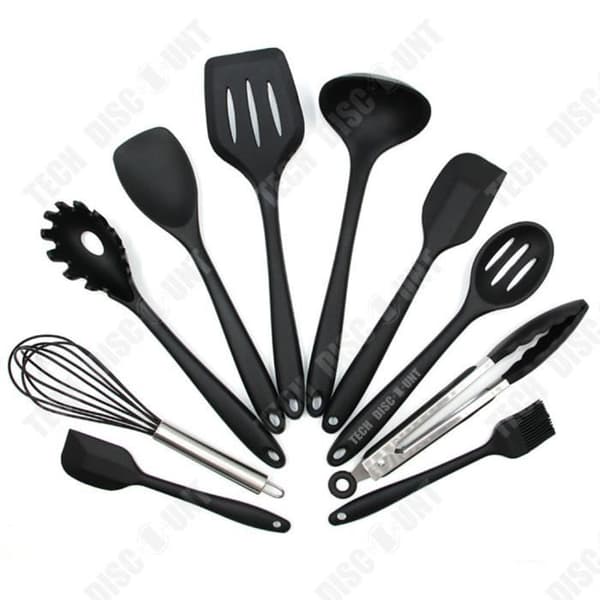 TD® SVART Parti med 10 st Silikon Köksredskap Set LIA21839