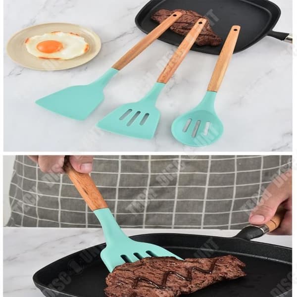 TD® Nonstick Silikon Kökskärl Set, Lätt att rengöra Värmebeständig Köksredskap Set,