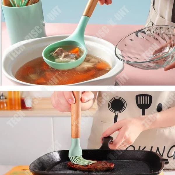 TD® Nonstick Silikon Kökskärl Set, Lätt att rengöra Värmebeständig Köksredskap Set,
