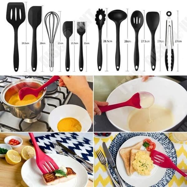 TD® 10 st Svart Silikon köksredskap Bakning Tool Kit