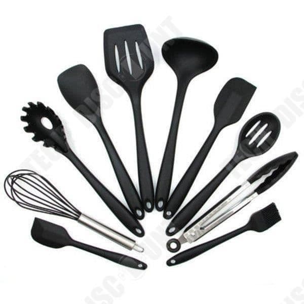 TD® 10 st Svart Silikon köksredskap Bakning Tool Kit