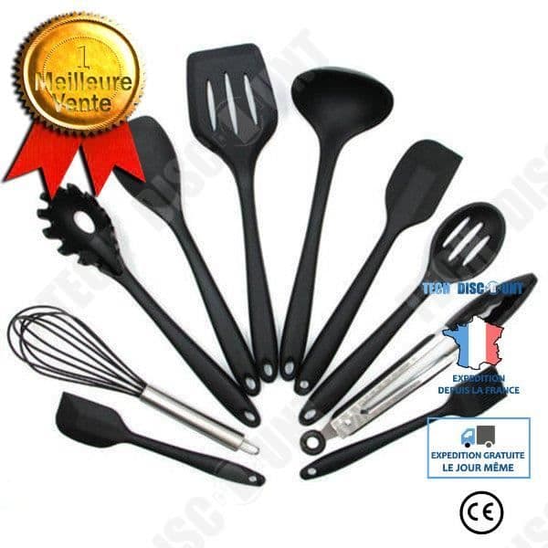TD® 10 st Svart Silikon köksredskap Bakning Tool Kit