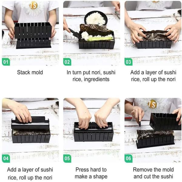 TD® 11-pack multifunktionellt sushiverktyg Gör-det-själv Hem Kreativt kök Sushi Manuell risrullarkombinationsset