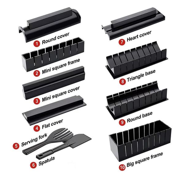 TD® 11-pack multifunktionellt sushiverktyg Gör-det-själv Hem Kreativt kök Sushi Manuell risrullarkombinationsset