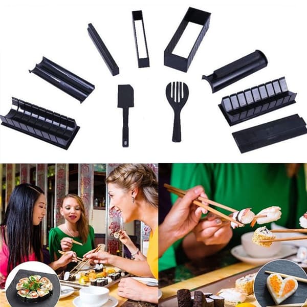 Sushi Mill - TD® - 10 stycken - DIY - ABS + PP - Svart