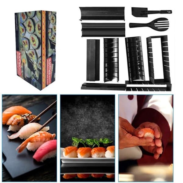Sushi Mill - TD® - 10 stycken - DIY - ABS + PP - Svart