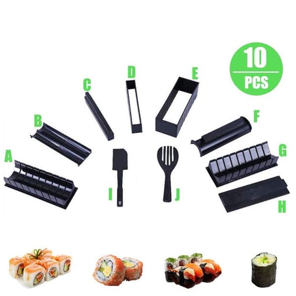 Sushi Mill - TD® - 10 stycken - DIY - ABS + PP - Svart