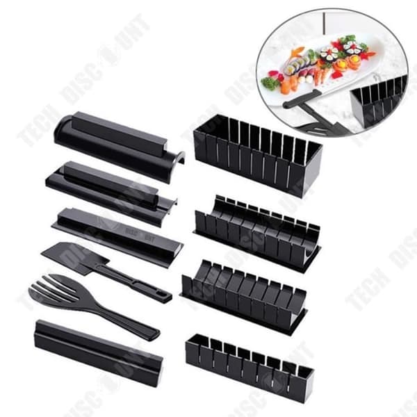 TD® 10-delade Sushi Tool Kit Lätt att använda Lämplig för alla typer av människor som lagar Onigiri Sushi Form