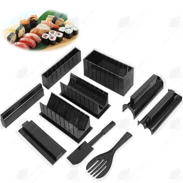 HTBE® DIY sushi maker tång ris i ett stycke formverktyg svart plastform köksutrustning gourmetproduktion