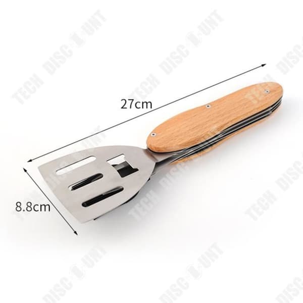 TD® Grillbestickset Bärbar hopfällbar flerfunktionsflasköppnare BBQ Spade Oljeborstegaffel Utomhusprylar