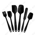 Miniatyrbild 1 av 4: TD® 6-delat set silikonspatel oljeborste köksredskapsverktygssats svart non-stick matlagningssked