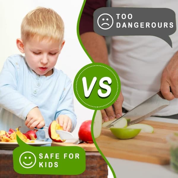 Barnknivset i 12 delar, kökskniv för barn, säkerhetskniv från 2 år,   för skärning och matlagning av frukt och gröns