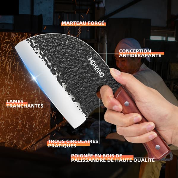 Köksknivset, högkvalitativt rostfritt stål, ergonomiskt handtag, bärbar nylonväska