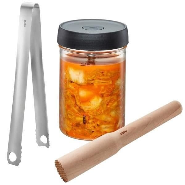 Gefu Nativo jäsningsset - silver/transparent/svart - TU