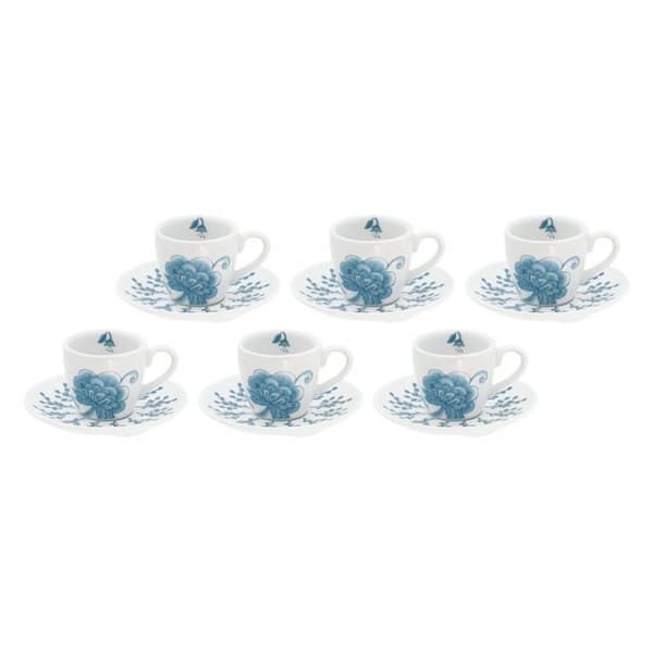 ROSE&TULIPANI ONIRIA Sæt med 6 kaffekopper med underkop 90 ml