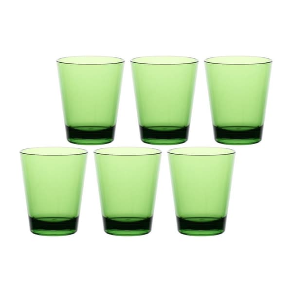 ROSE&TULIPANI FIABA Set med 6 akrylglas 440 ml, gröna