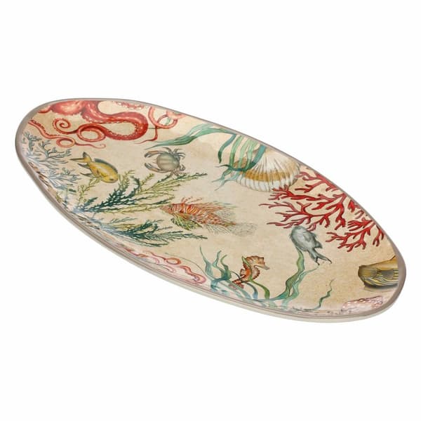 ROSE&TULIPANI SEA LIFE Oval melaminbricka 52 x 30 cm