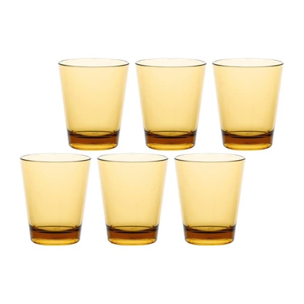 ROSE&TULIPANI FIABA Set med 6 akrylglas 440 ml, Bärnsten