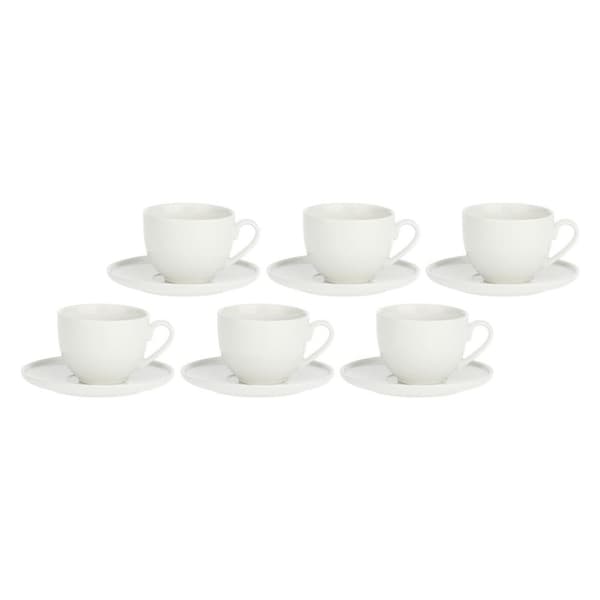 LA PORCELLANA BIANCA CORTE Set med 6 kaffekoppar med fat 80 ml
