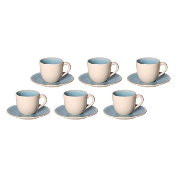 ROSE&TULIPANI CONCERTO FUSE AZZURRO Setti, 6 kpl espressokuppia 90 ml