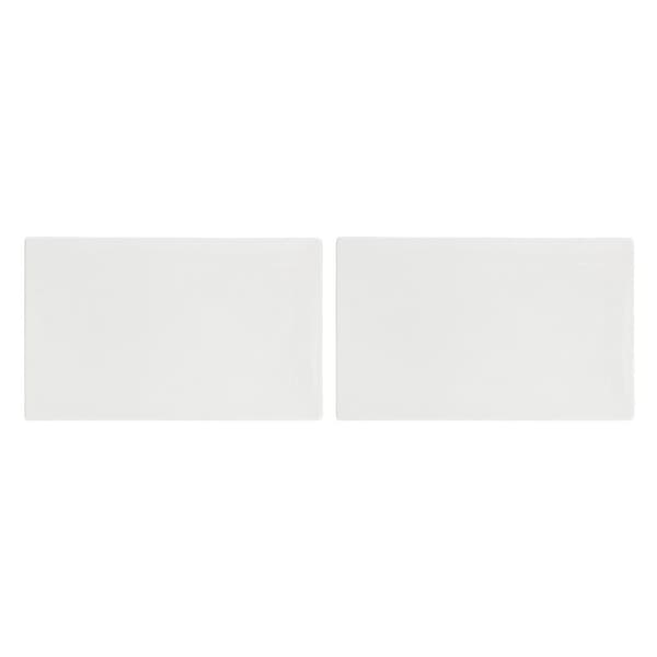 LA PORCELLANA BIANCA ESSENZIALE GOURMET Set med 2 serveringsbrickor 35 x 23 cm