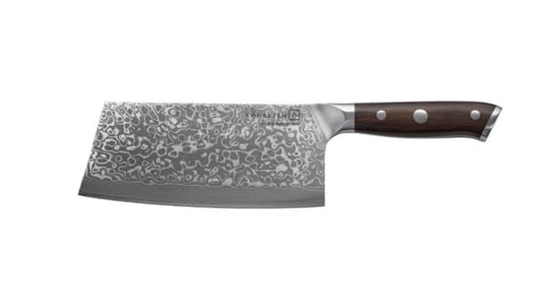 Kohersen Elegance Ebony Wood Damaskus stålhakkekniv 16,5 cm