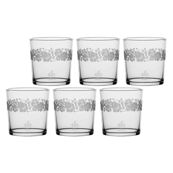 LA PORCELLANA BIANCA BABILA Sæt med 6 glas med tykke rosetter i bunden 350 ml