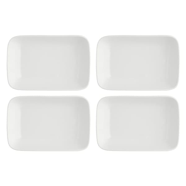 LA PORCELLANA BIANCA ESSENZIALE NEW AGE Set med 4 rektangulära skålar 22 x 15 cm