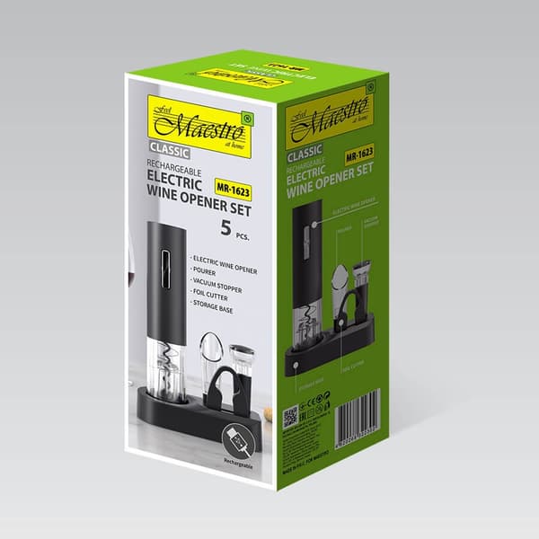 MAESTRO MR-1623 USB-sähköinen viininkorkkiruuvi