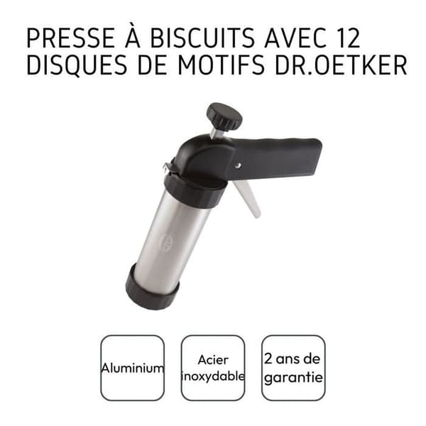 Presse-biscuit - Dr Oetker - ref. 1980 - 12 mönsterplattor - Aluminiumlegering - Rostfritt stål