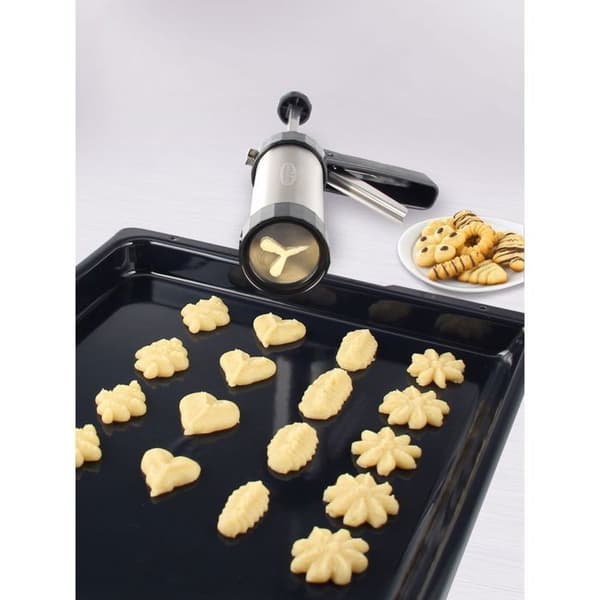 Presse-biscuit - Dr Oetker - ref. 1980 - 12 mönsterplattor - Aluminiumlegering - Rostfritt stål