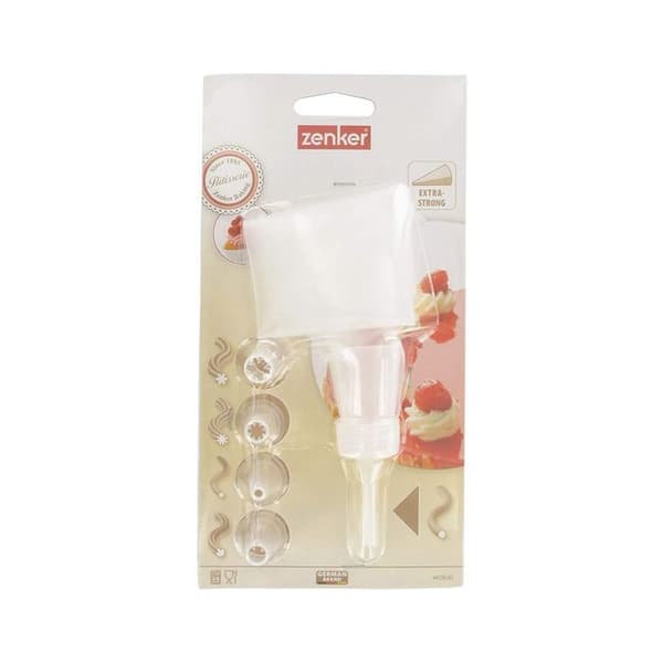 Spritspåse med 5 plastmunstycken 28 cm Zenker Smart Pastry