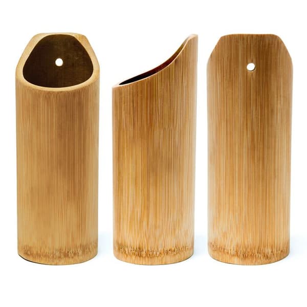 Köksredskapsset - Relaxdays - 6 delar - Ställning i bambu - 30 cm - Ljust brunt