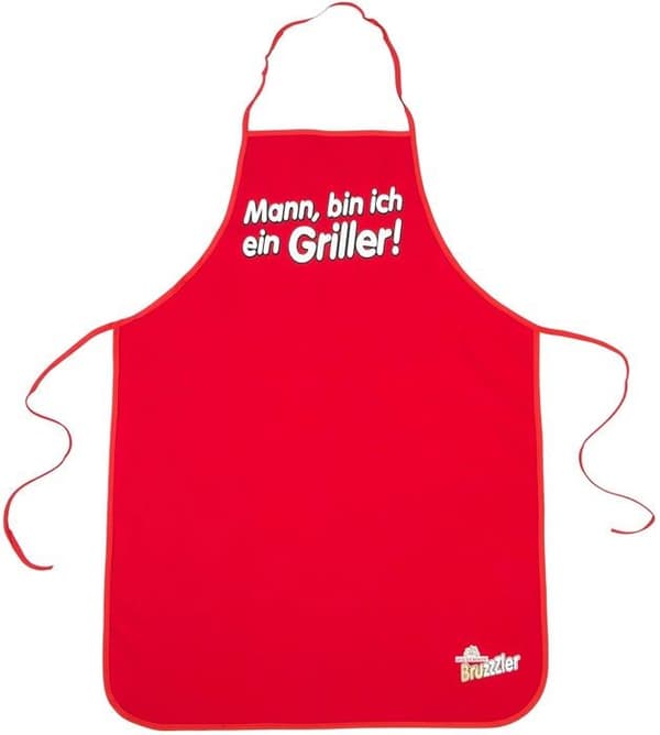 Bruzzzler kökstillbehörset grillförkläde med Mann-tryck, bin ich ein Griller röd
