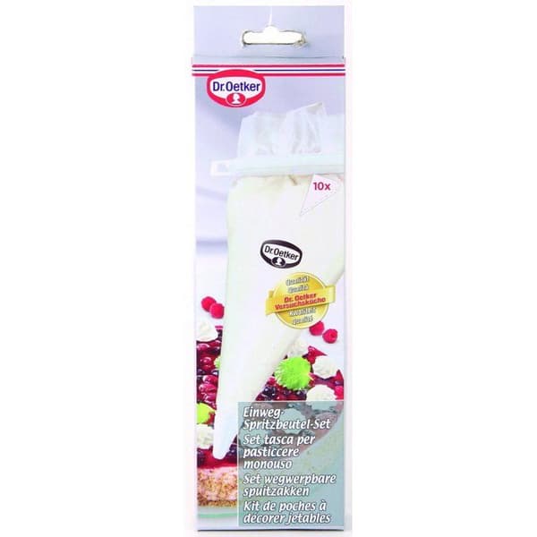 Dr. oetker - 2457 - Klassisk spritspåse med 4 munstycken Vit plast 10 x 10 x 35 cm 10 Styck