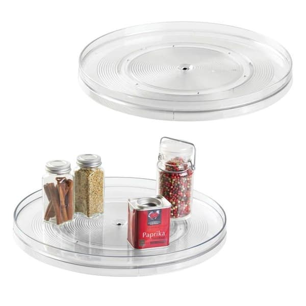 Idesign - 54030M2 - Linus Set med 2 Kök, skafferi eller bänkskiva Lazy Susan, Clear, 11"