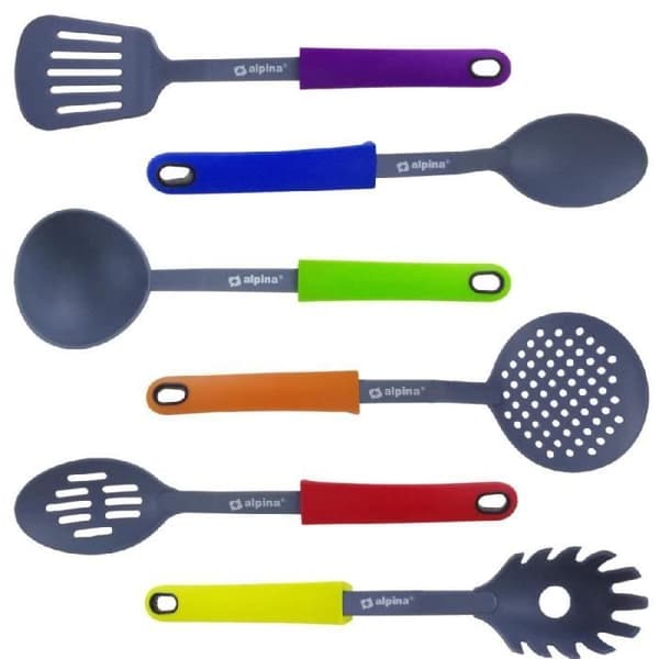 Köksredskap - Flerfärgad - Set om 6 - Nylon - Roterande stöd - Värmebeständig +240°C