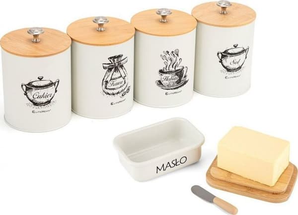 Set med köksredskap - Elitehoff-set med 4 köksbehållare och smörgås E-6056 Lumarko!