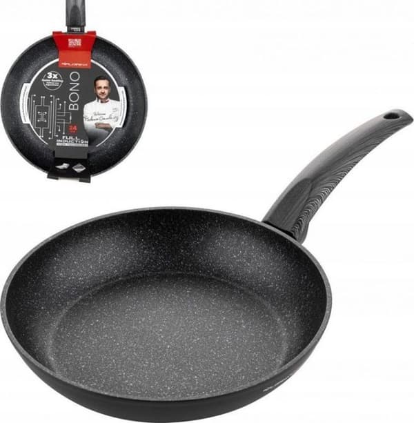 Noname - FLORINA-PA-101-86 - BONO PAN 24 CM IND. (SVART, STENIMITERANDE BELÄGGNING, SVART HANDTAG)