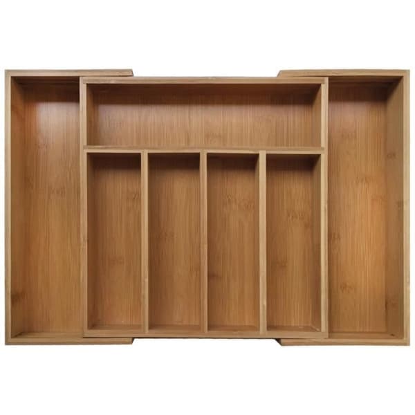 Infoga bestick - KINGHOFF - KH-1218 - 100% naturlig bambu - 7 facken - Utökningsbar