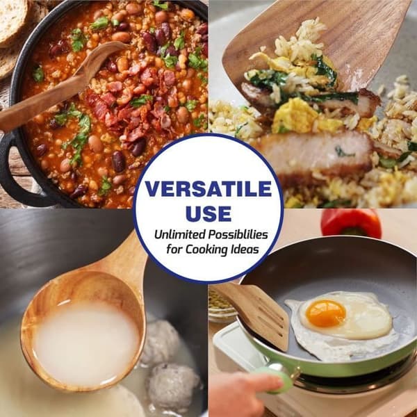 Köksredskap - StarBlue - Set med 6 i akacieträ - Ekologiska - Non-stick - Hållbara