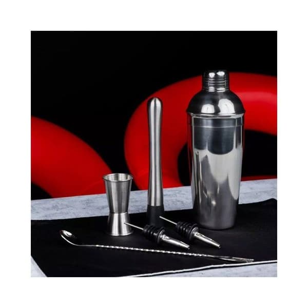 Set med bartender - KING HOFF - KH1707 - Rostfritt stål - 6 delar - Silver